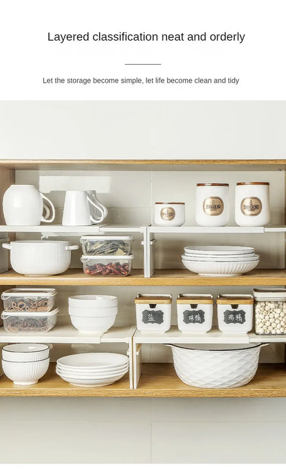 Retractable Kitchen Shelf - Expandable Storage Rack | Adjustable Spice Rack & Durable ABS Organizer - ZOOMNSTORE