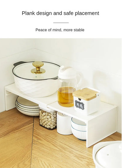 Retractable Kitchen Shelf - Expandable Storage Rack | Adjustable Spice Rack & Durable ABS Organizer - ZOOMNSTORE