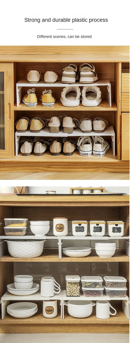 Retractable Kitchen Shelf - Expandable Storage Rack | Adjustable Spice Rack & Durable ABS Organizer - ZOOMNSTORE