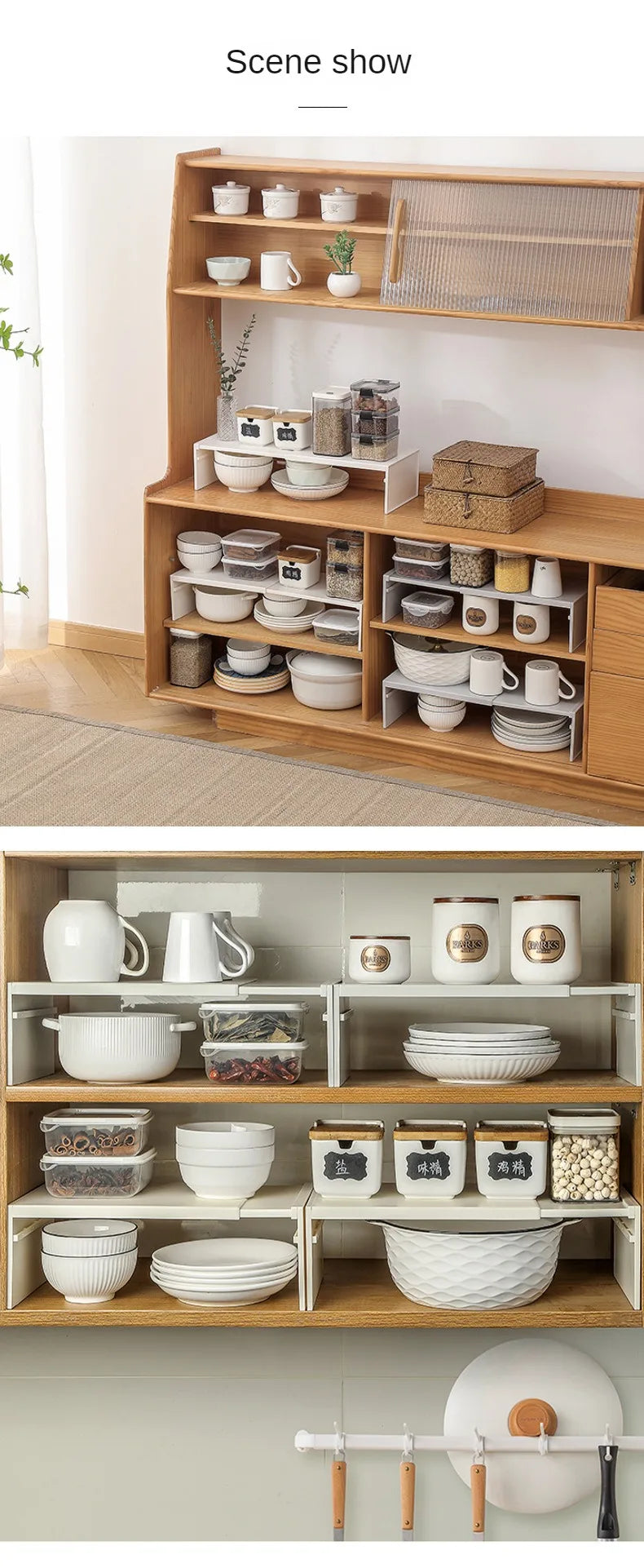 Retractable Kitchen Shelf - Expandable Storage Rack | Adjustable Spice Rack & Durable ABS Organizer - ZOOMNSTORE