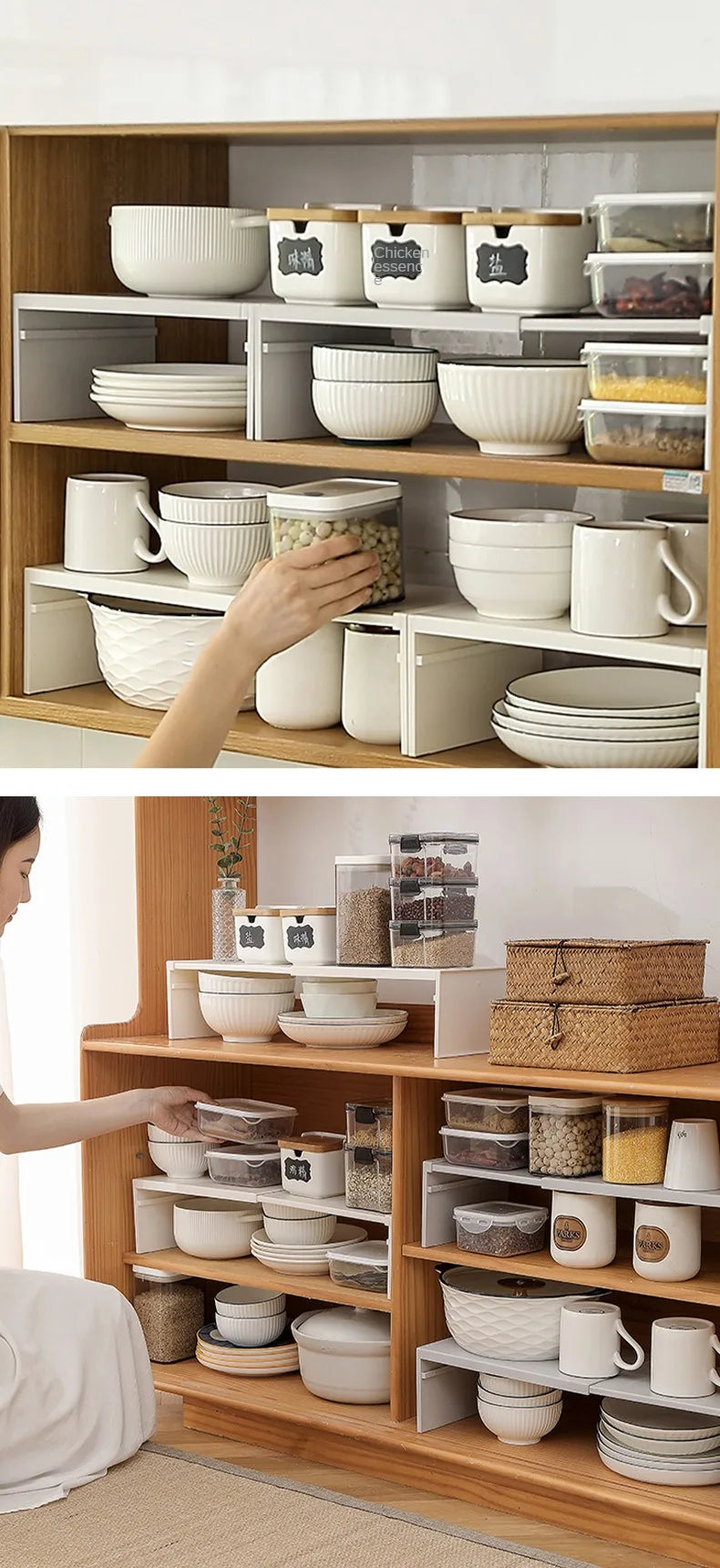 Retractable Kitchen Shelf - Expandable Storage Rack | Adjustable Spice Rack & Durable ABS Organizer - ZOOMNSTORE