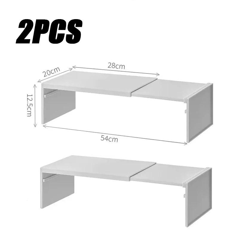 Retractable Kitchen Shelf - Expandable Storage Rack | Adjustable Spice Rack & Durable ABS Organizer - ZOOMNSTORE