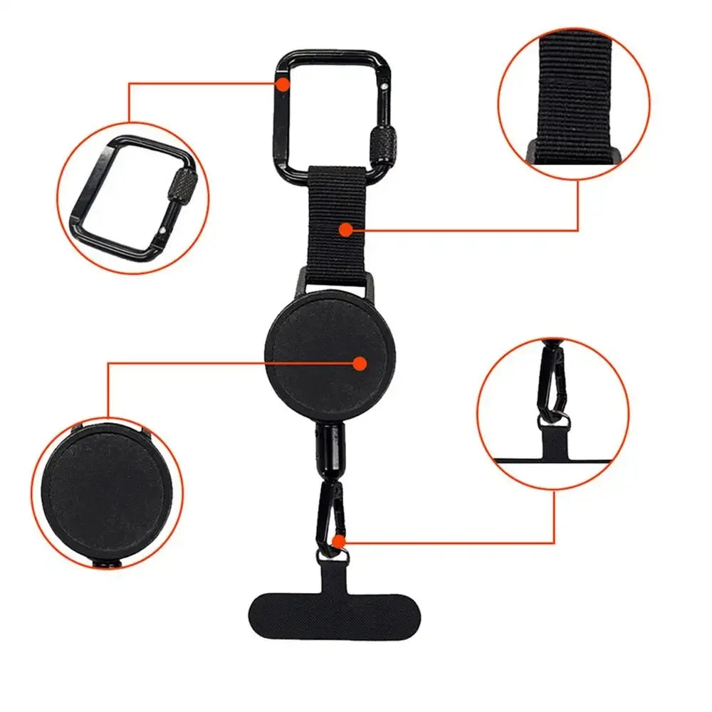 Retractable Phone Tether – Anti-Theft Phone Holder With Belt Clip | Adjustable Outdoor Safety Lanyard - ZOOMNSTORE