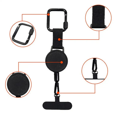 Retractable Phone Tether – Anti-Theft Phone Holder With Belt Clip | Adjustable Outdoor Safety Lanyard - ZOOMNSTORE