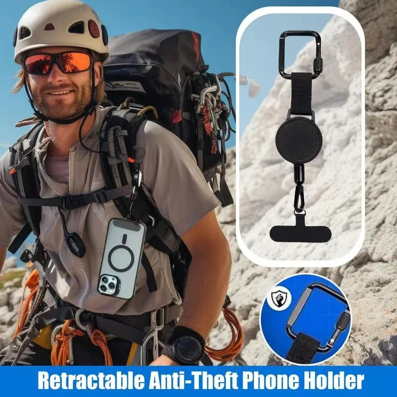 Retractable Phone Tether – Anti-Theft Phone Holder With Belt Clip | Adjustable Outdoor Safety Lanyard - ZOOMNSTORE