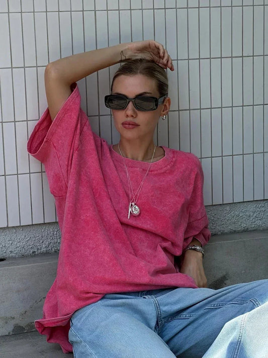 Retro Cotton T-Shirt - Vintage Hip Hop Loose Tee for Men and Women - ZOOMNSTORE