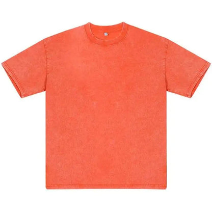 Retro Cotton T Shirt - Vintage Washed Oversized Tee | Breathable Summer Streetwear - ZOOMNSTORE