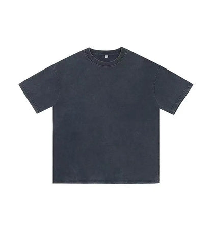 Retro Cotton T Shirt - Vintage Washed Oversized Tee | Breathable Summer Streetwear - ZOOMNSTORE