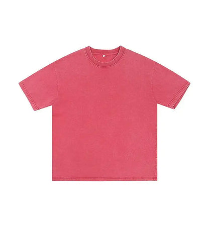 Retro Cotton T Shirt - Vintage Washed Oversized Tee | Breathable Summer Streetwear - ZOOMNSTORE