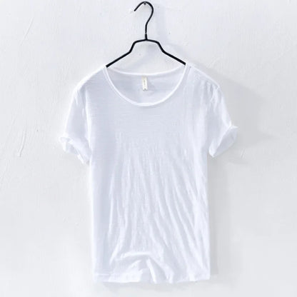 Retro Cotton T-Shirt for Men - Lightweight Slim-Fit O-Neck Casual Top - ZOOMNSTORE