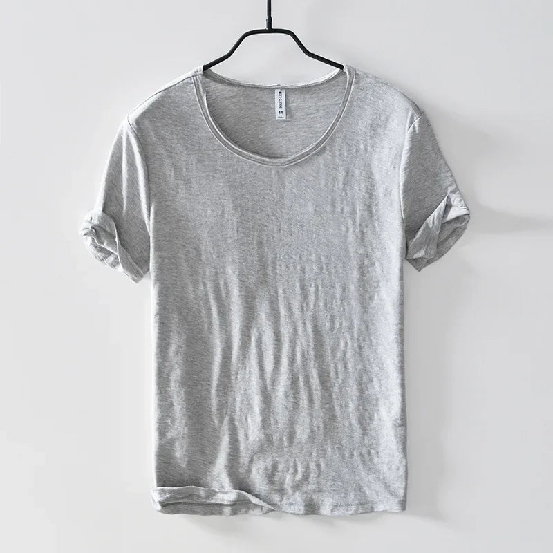 Retro Cotton T-Shirt for Men - Lightweight Slim-Fit O-Neck Casual Top - ZOOMNSTORE