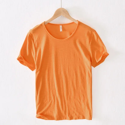 Retro Cotton T-Shirt for Men - Lightweight Slim-Fit O-Neck Casual Top - ZOOMNSTORE