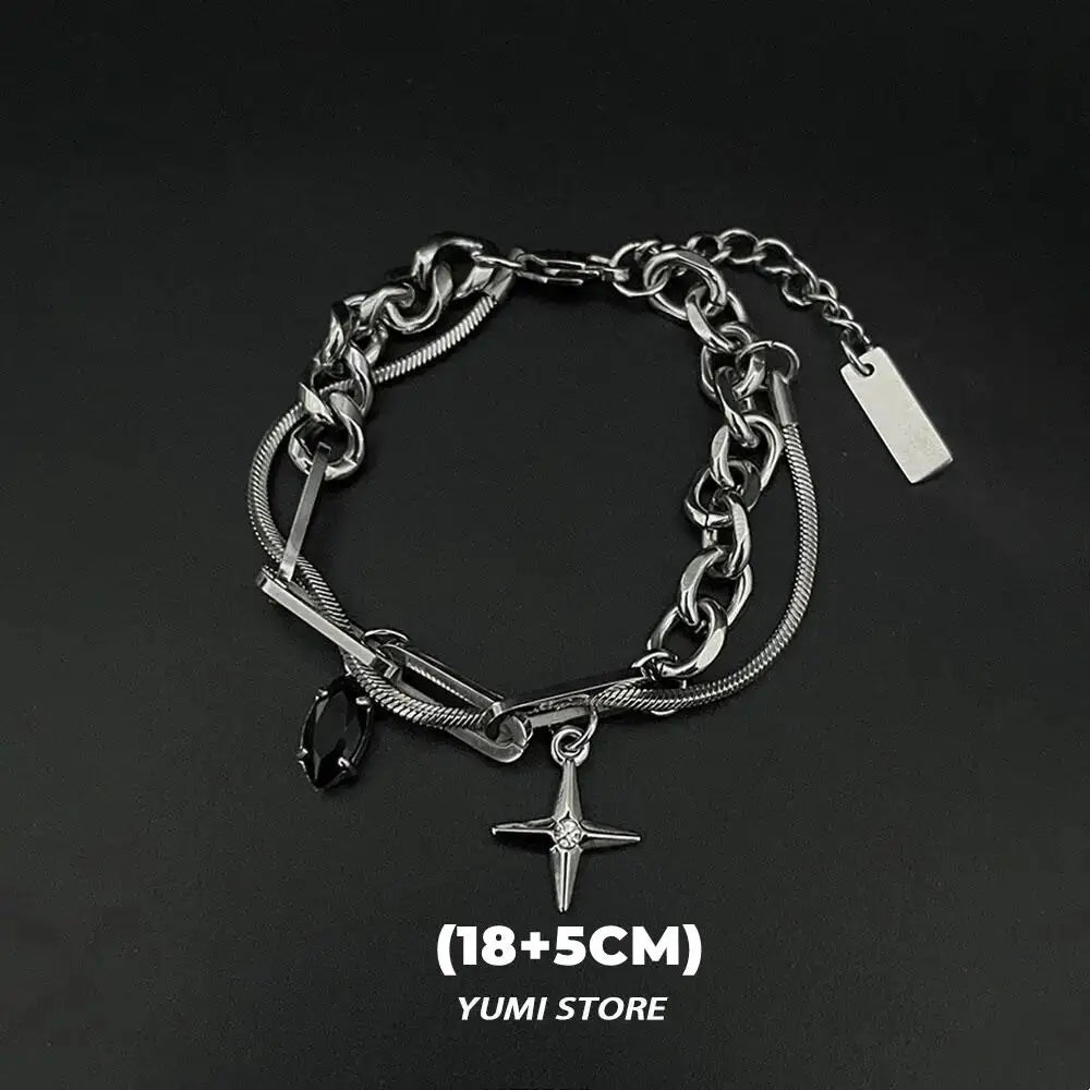 Retro Flame Cross Bracelet - Unisex Hip Hop Titanium Steel Jewelry - ZOOMNSTORE