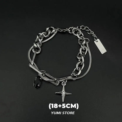 Retro Flame Cross Bracelet - Unisex Hip Hop Titanium Steel Jewelry - ZOOMNSTORE