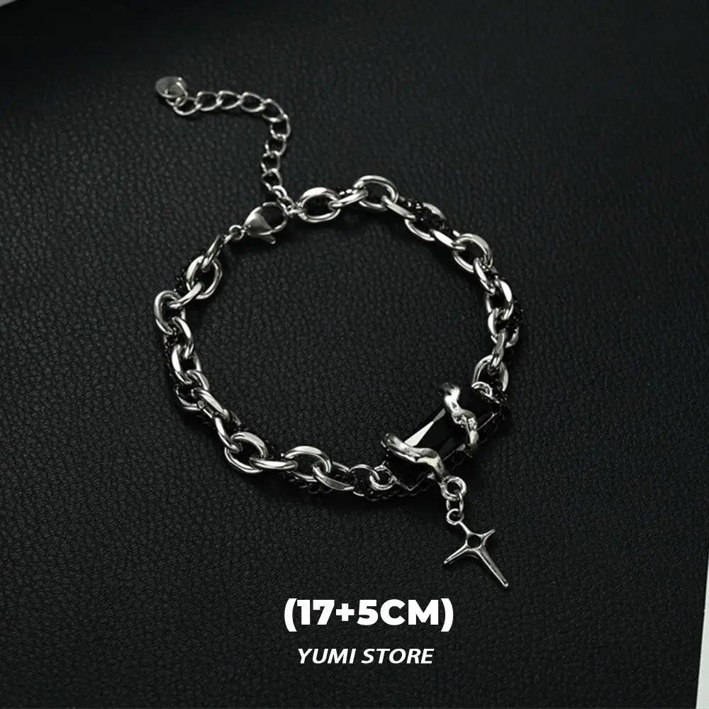 Retro Flame Cross Bracelet - Unisex Hip Hop Titanium Steel Jewelry - ZOOMNSTORE