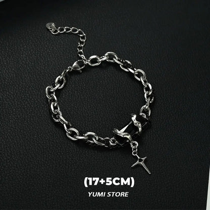 Retro Flame Cross Bracelet - Unisex Hip Hop Titanium Steel Jewelry - ZOOMNSTORE