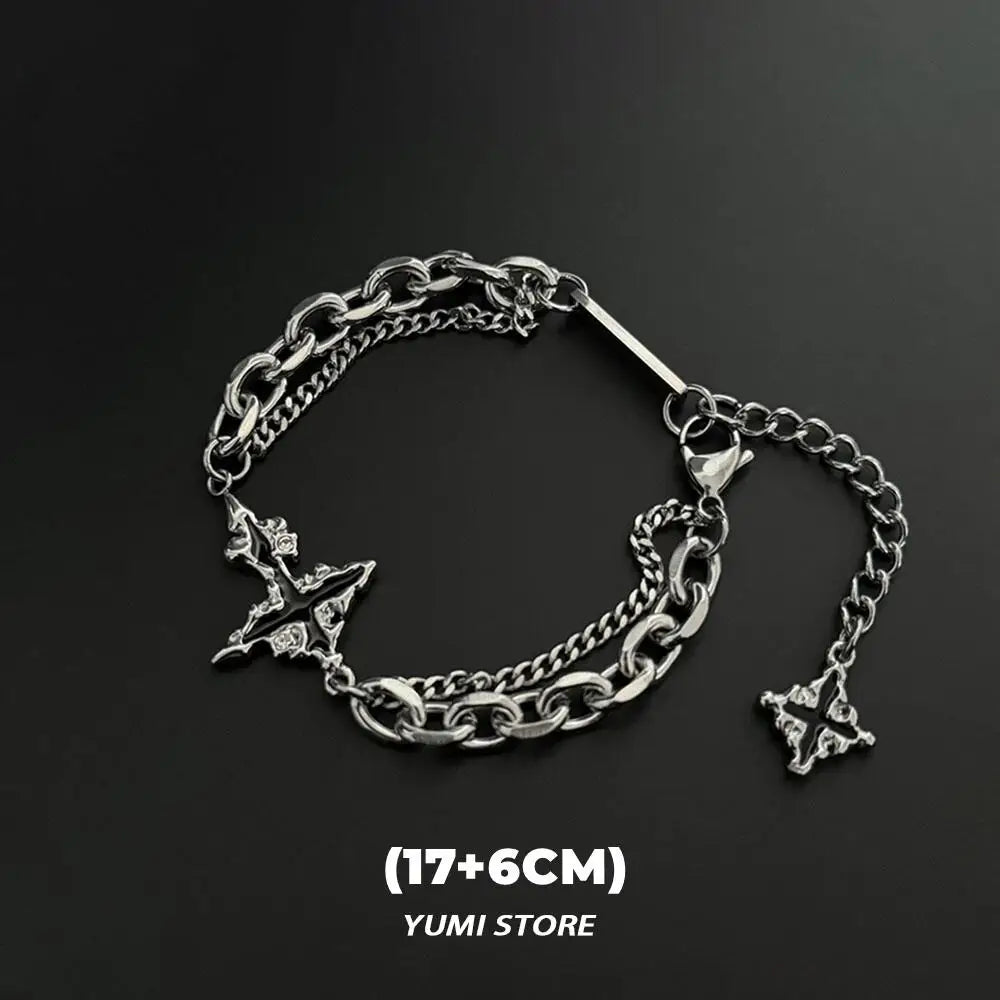 Retro Flame Cross Bracelet - Unisex Hip Hop Titanium Steel Jewelry - ZOOMNSTORE