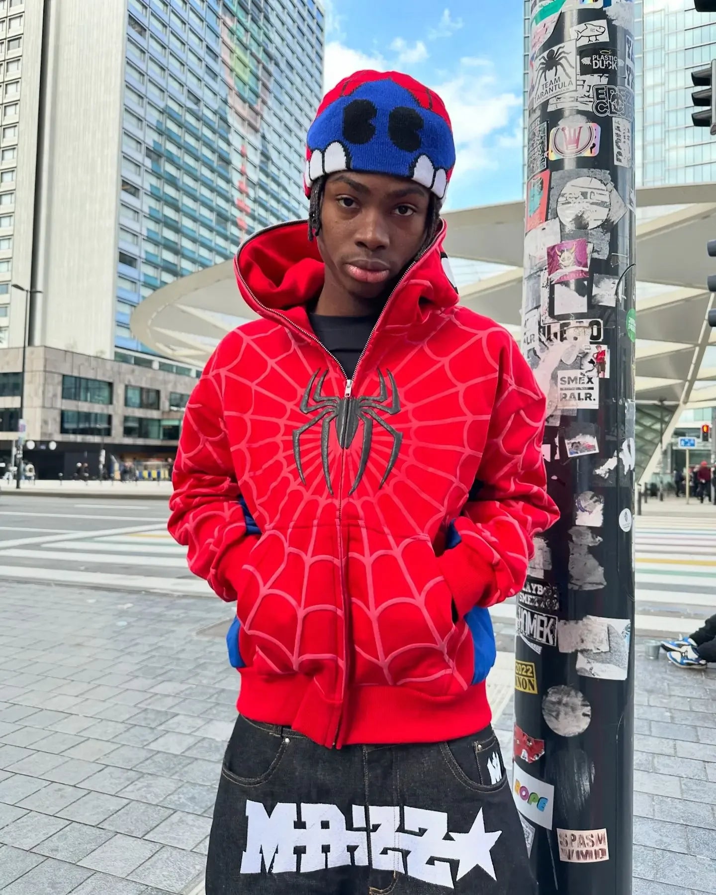 Retro Gothic Hoodie - Y2K Fashion Oversized Zipper Hoodie With 3D Print - ZOOMNSTORE