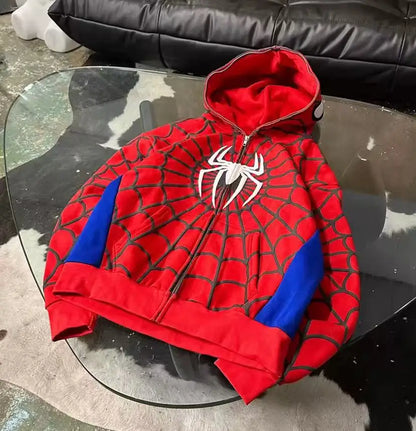Retro Gothic Hoodie - Y2K Fashion Oversized Zipper Hoodie With 3D Print - ZOOMNSTORE