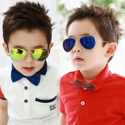 Retro Kids Sunglasses - UV400 Designer Luxury Shades for Boys  Girls - ZOOMNSTORE