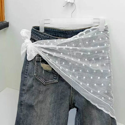 Retro Lace Triangle Headscarf - Y2K Floral Embroidered Crochet Hair Scarf for Women and Girls - ZOOMNSTORE