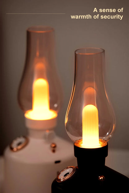 Retro Lamp Humidifier - Wireless Aroma Diffuser with Cool Mist, 7 Color Lights & Rechargeable Battery - ZOOMNSTORE