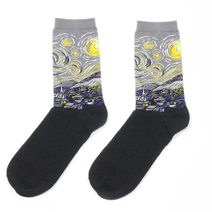 Van Gogh Art Socks - Retro Couple Socks for AutumnWinter - ZOOMNSTORE