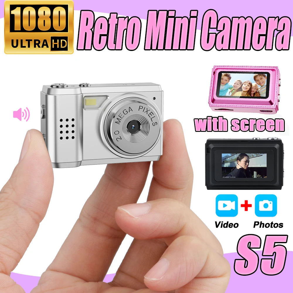Retro Mini Camera - 1080P HD Portable Video Recorder with Screen, CMOS Sensor, Keychain - ZOOMNSTORE