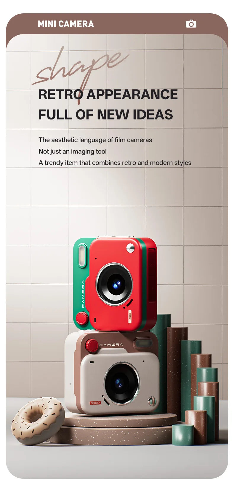 Retro Mini Digital Camera – Compact High Definition CCD Sensor Camera for Student Photography - ZOOMNSTORE