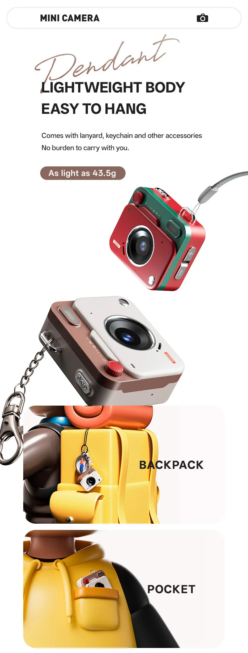 Retro Mini Digital Camera – Compact High Definition CCD Sensor Camera for Student Photography - ZOOMNSTORE