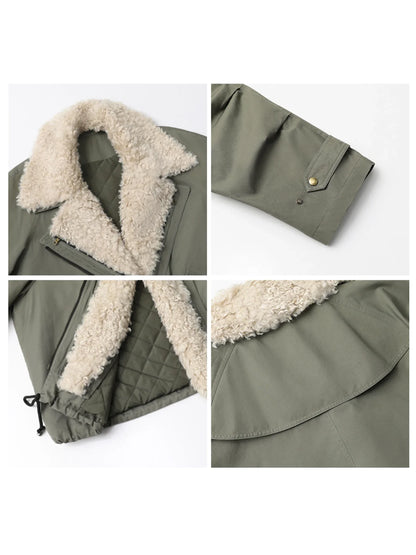 Retro Motorcycle Jacket - Womens Casual Cotton Overcoat for Autumn Winter 2024 - ZOOMNSTORE