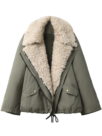 Retro Motorcycle Jacket - Womens Casual Cotton Overcoat for Autumn Winter 2024 - ZOOMNSTORE