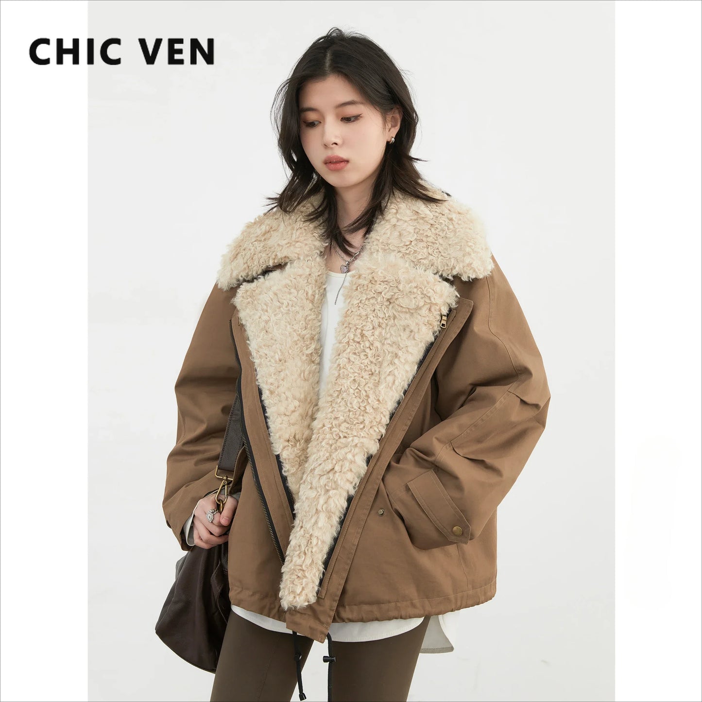 Retro Motorcycle Jacket - Womens Casual Cotton Overcoat for Autumn Winter 2024 - ZOOMNSTORE