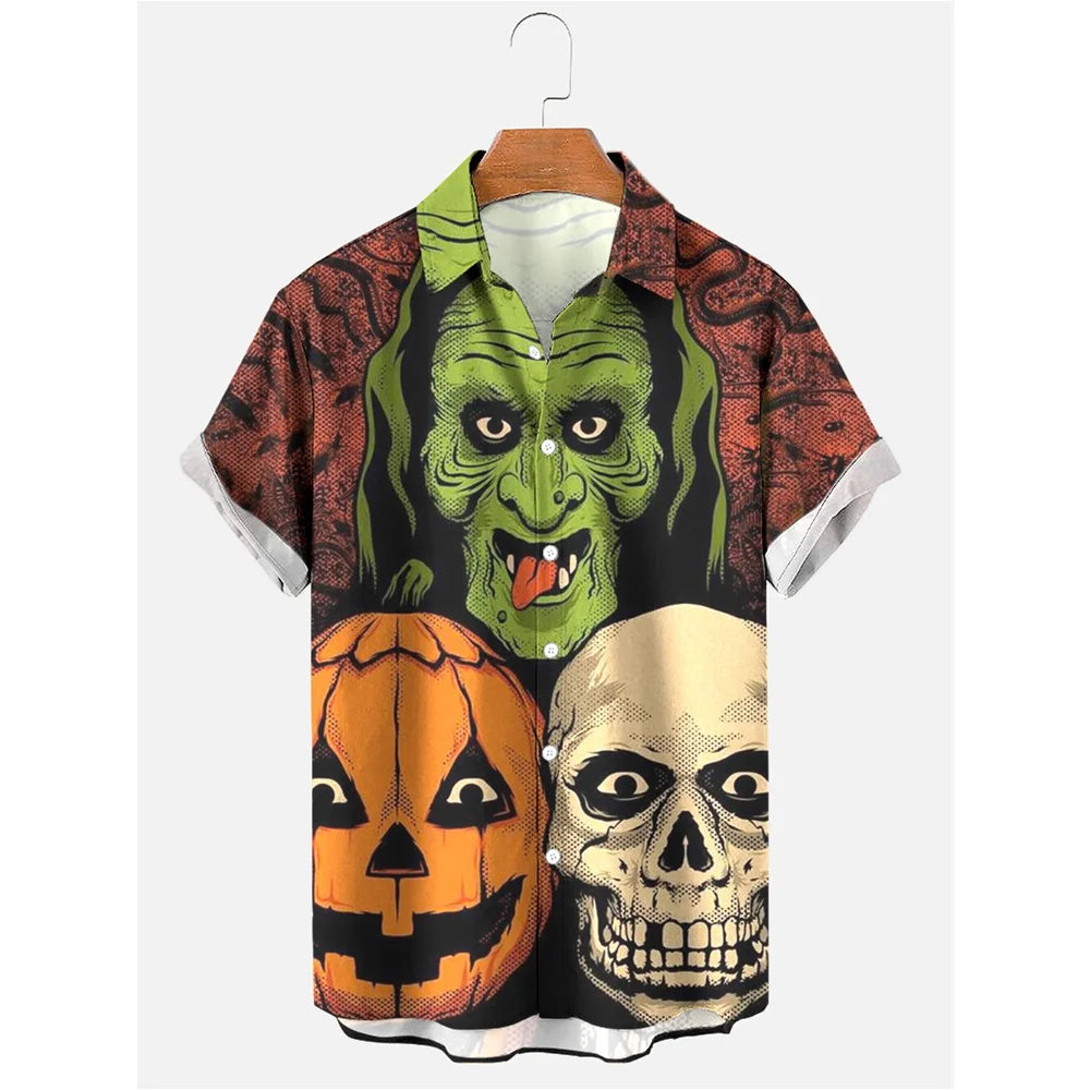 Retro Movie Character Shirt - Casual Summer Short Sleeve Hawaiian Top for Men - ZOOMNSTORE