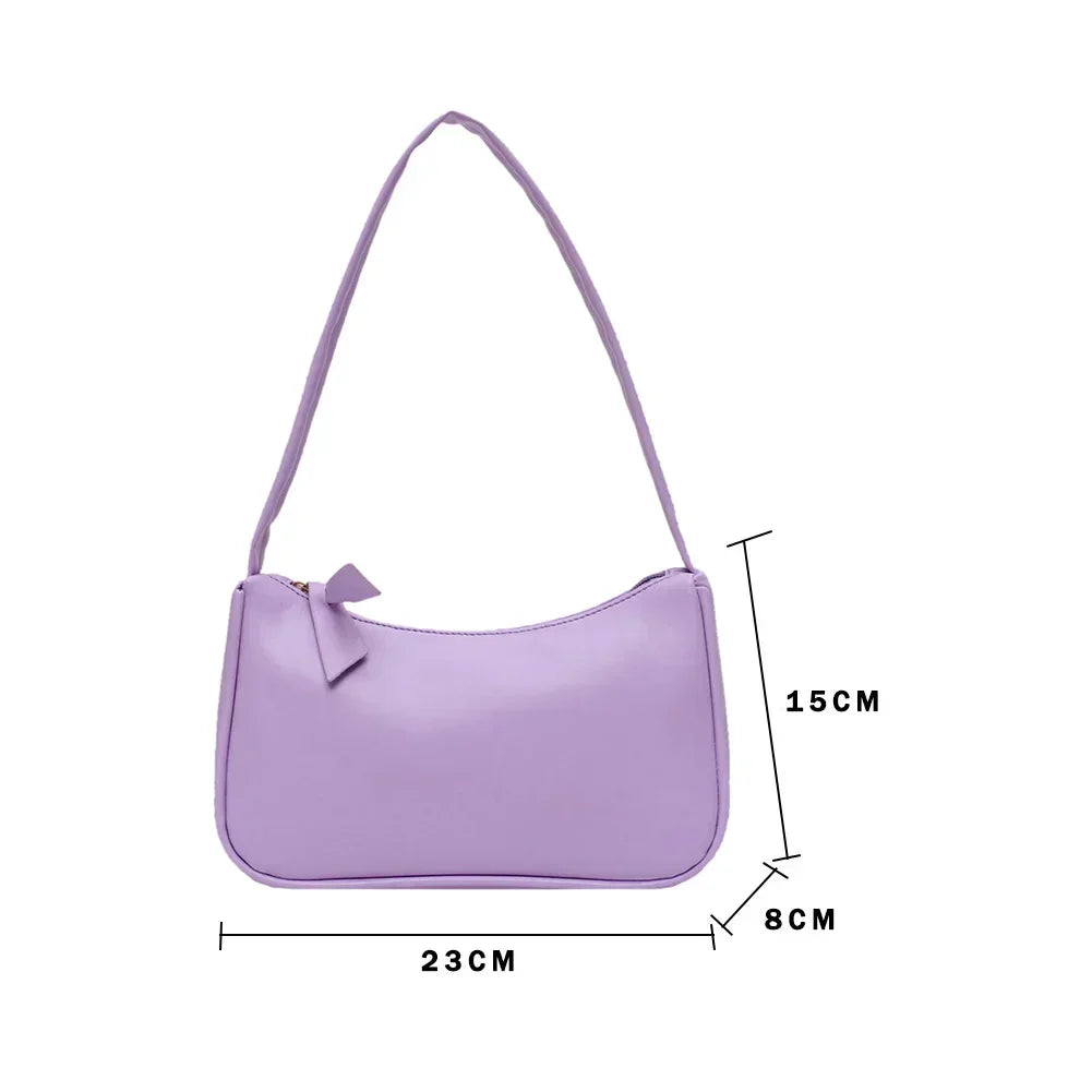 Retro PU Leather Shoulder Bag - Casual Small Top-Handle Handbag for Women - ZOOMNSTORE