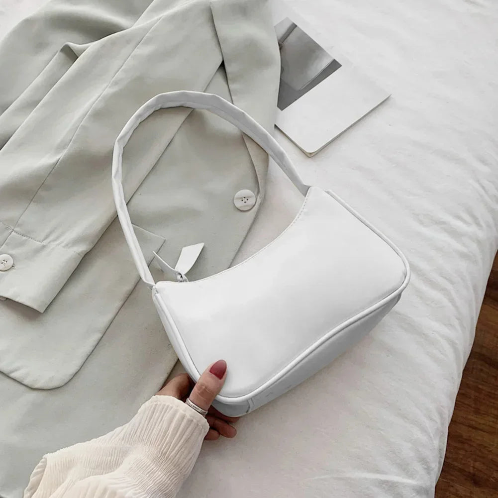 Retro PU Leather Shoulder Bag - Casual Small Top-Handle Handbag for Women - ZOOMNSTORE