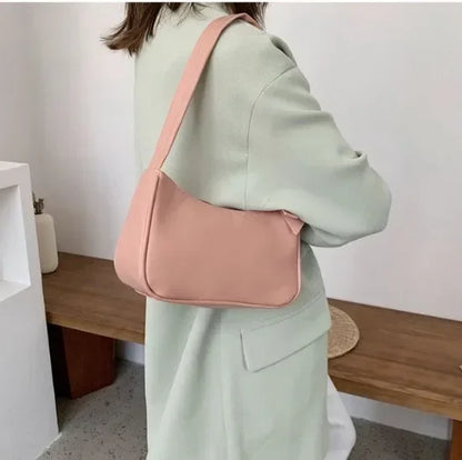 Retro PU Leather Shoulder Bag - Casual Small Top-Handle Handbag for Women - ZOOMNSTORE