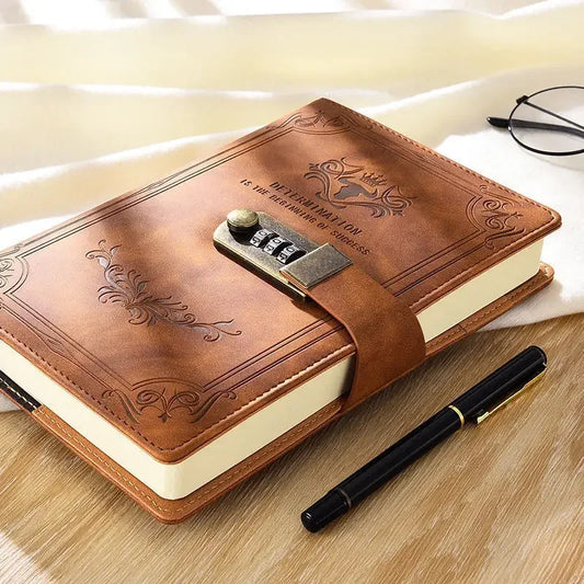 Retro Password Book with Lock - 200 Pages Diary Notebook for Students - ZOOMNSTORE