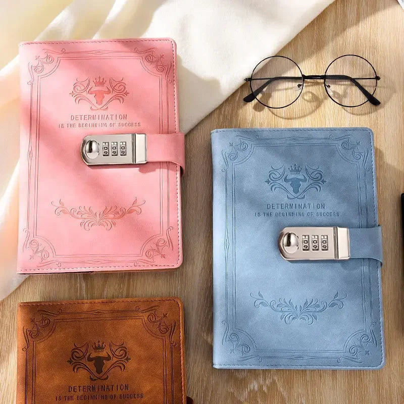 Retro Password Book with Lock - 200 Pages Diary Notebook for Students - ZOOMNSTORE