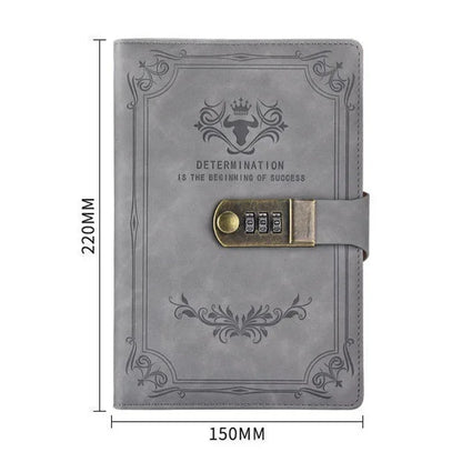 Retro Password Book with Lock - 200 Pages Diary Notebook for Students - ZOOMNSTORE