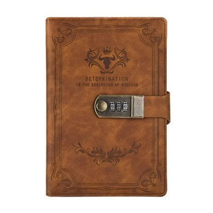 Retro Password Book with Lock - 200 Pages Diary Notebook for Students - ZOOMNSTORE