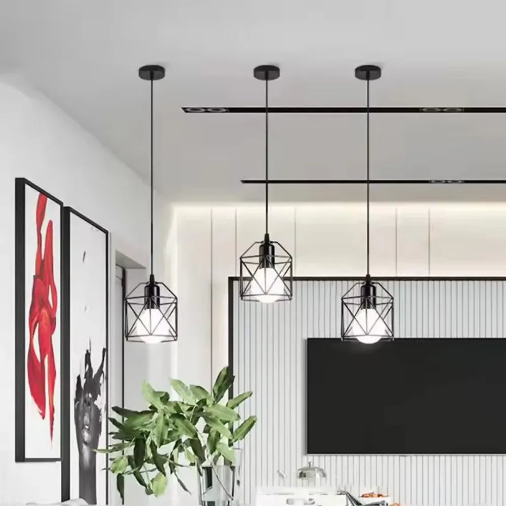 Industrial Retro Pendant Light - Hollow Out Ceiling Lamp for Living Room  Restaurant - ZOOMNSTORE