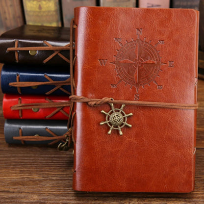 Retro Pirate Notebook - Vintage Leather Spiral Journal with Replaceable Pages - ZOOMNSTORE
