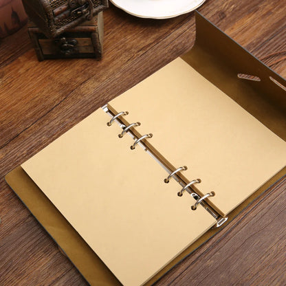Retro Pirate Notebook - Vintage Leather Spiral Journal with Replaceable Pages - ZOOMNSTORE