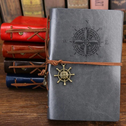 Retro Pirate Notebook - Vintage Leather Spiral Journal with Replaceable Pages - ZOOMNSTORE