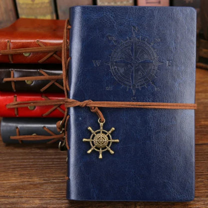Retro Pirate Notebook - Vintage Leather Spiral Journal with Replaceable Pages - ZOOMNSTORE