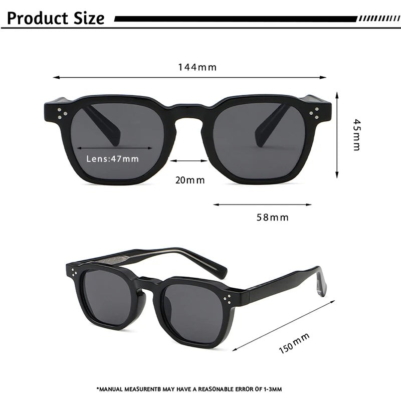 Retro Punk Sunglasses - Small Frame Square Design for Men  Women Ideal for Travel Parties and Festivals - ZOOMNSTORE