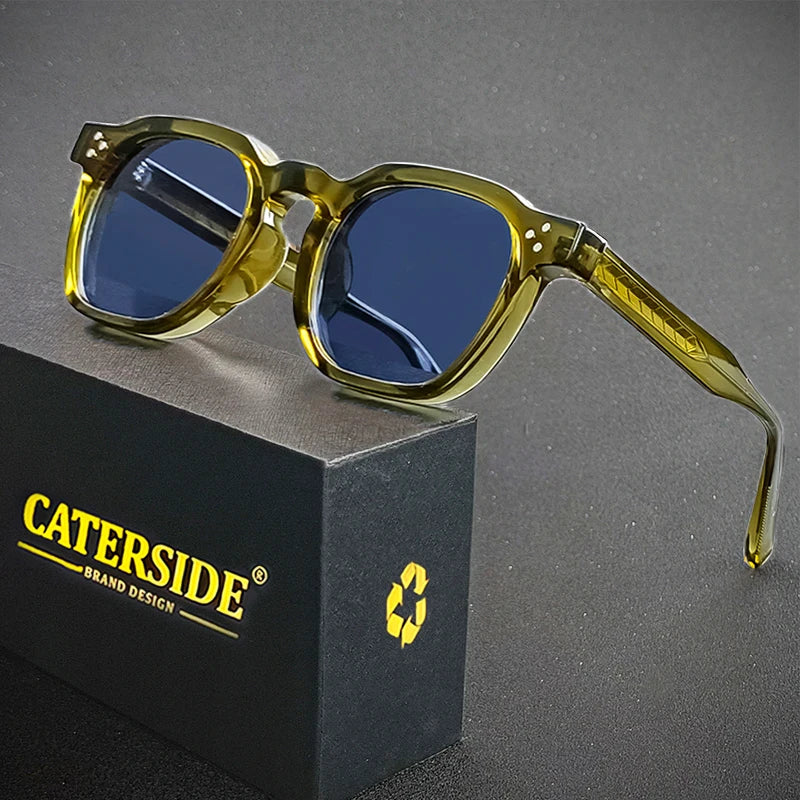 Retro Punk Sunglasses - Small Frame Square Design for Men  Women Ideal for Travel Parties and Festivals - ZOOMNSTORE