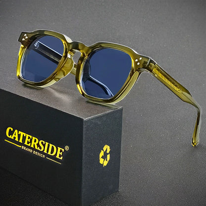 Retro Punk Sunglasses - Small Frame Square Design for Men  Women Ideal for Travel Parties and Festivals - ZOOMNSTORE