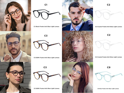 Retro Reading Glasses | Anti Glare, UV400 Protection, Circular Frame Stylish Reading Glasses - ZOOMNSTORE